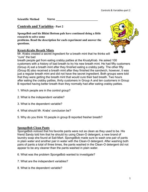 worksheet. Spongebob Scientific Method Worksheet. Grass Fedjp Worksheet